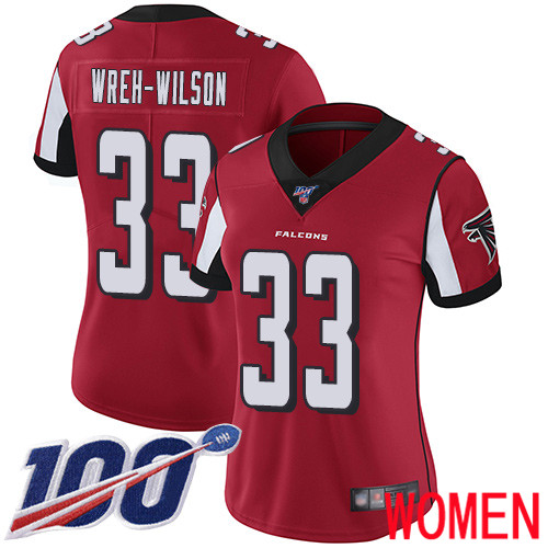 Atlanta Falcons Limited Red Women Blidi Wreh-Wilson Home Jersey NFL Football 33 100th Season Vapor Untouchable